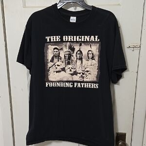 Gildan Black T-Shirt with Founding Fathers Graphic